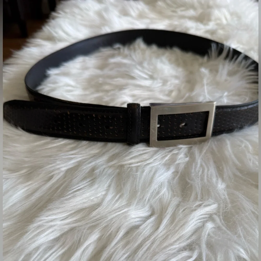 PGA Tour | Men’s Black Leather Belt Size 36 with Decorative Holes